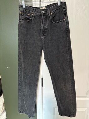 Black Washed Etica Size 28 Jeans